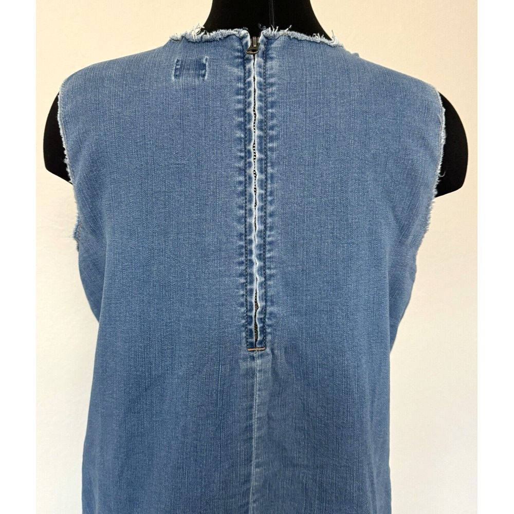 Soho New York & Company Dress Women LARGE Blue Denim Patchwork Stretch Casual - Picture 4 of 13